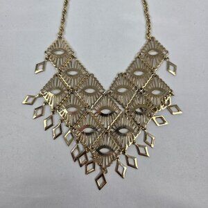 Vintage Sarah Coventry "Mandarin Magic" Gold Tone Bib Necklace Egyptian Style